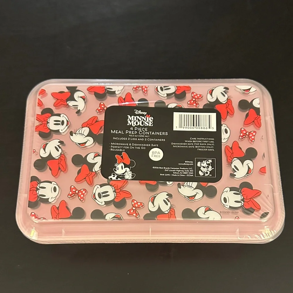 Disney Minnie Mouse Pink and Red Meal Prep Container